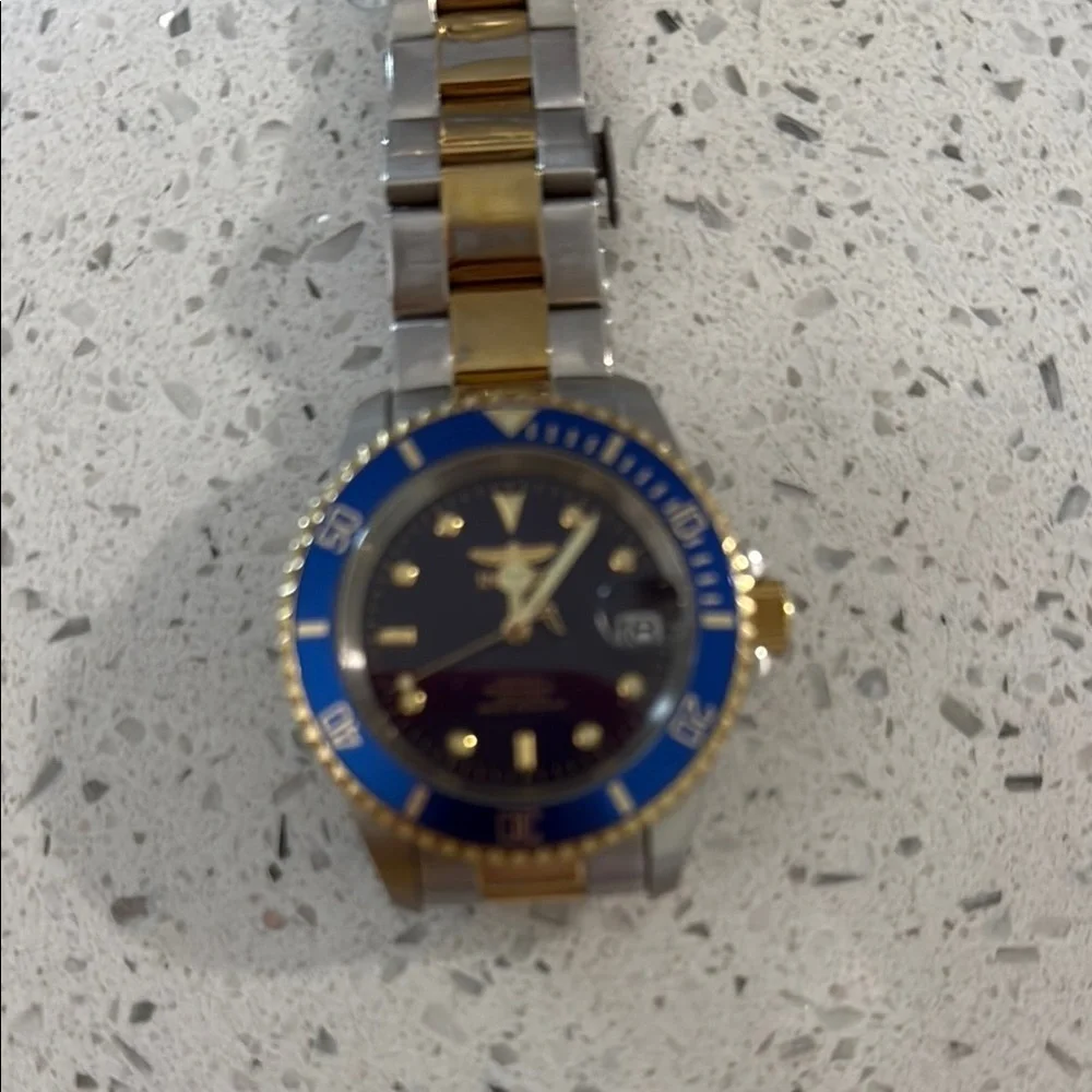 Men’s Invicta Two-Tone Blue and Gold Watch